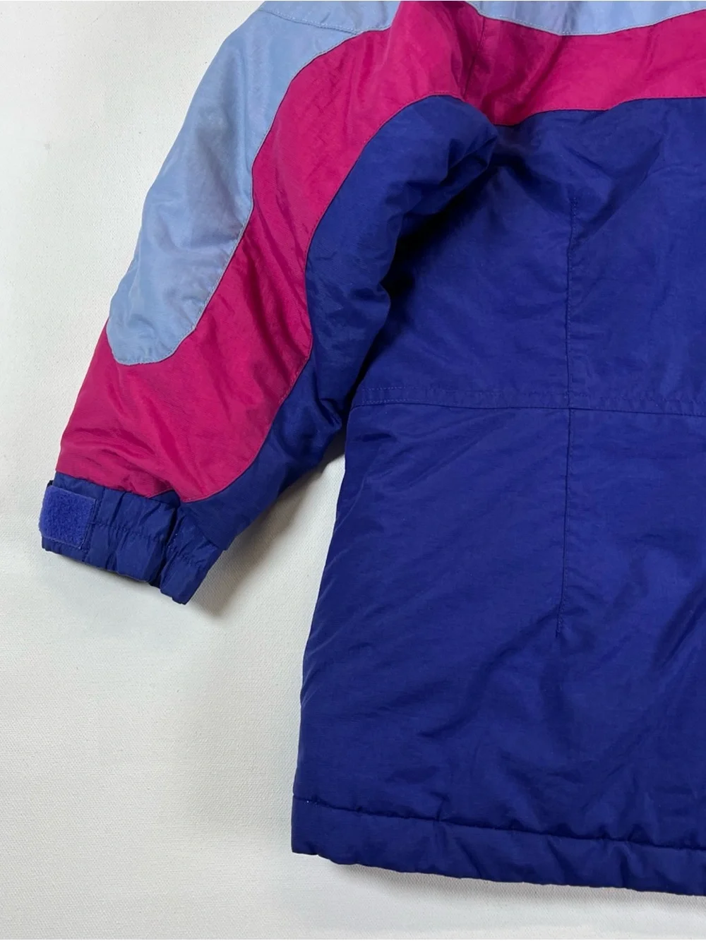 Vintage Columbia Bugaboo Jacket Youth 6 Blue Pink Ski Colorblock Hooded Nylon